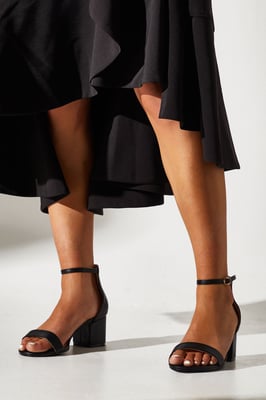 Wide Fit Thelma Ankle Strap Medium Block Heeled Sandals