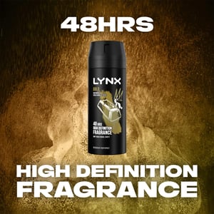 Lynx Body Spray Gold 48-H High Definition Fragrance Deo For Men, 3x150ml