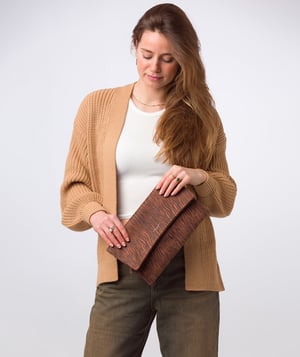 Amelia' Animal Print Leather Clutch Bag