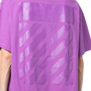 Gebroken wit Diag Tab oversized fit paars T-shirt