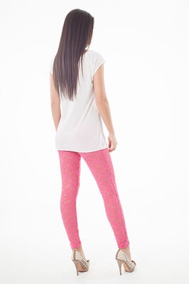 Kanten legging in Fuschia
