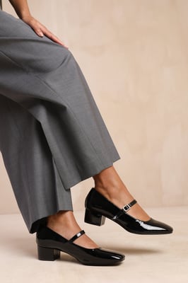 Wheres That From Womens 'Oslo' Low Block Heel With Strap And Square Toe