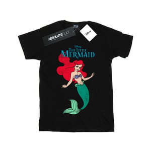 Disney Meisjes De Kleine Zeemeermin Lijn Ariël Katoenen T-shirt (Zwart)