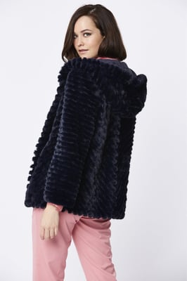 Faux Fur Hooded Coat