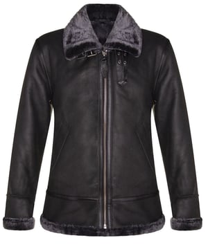 B3 Fårskinn Shearling Aviator Pilot Flygande Jacka