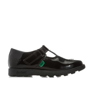 Girl's Kickers Children Fragma T-Bar Patent Shoes in Black