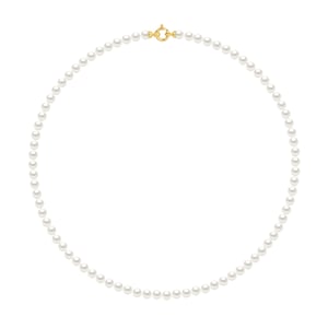 Water Gekweekte parels ketting 5-6mm Wit Zoet Geel gouden gesp Luxury
