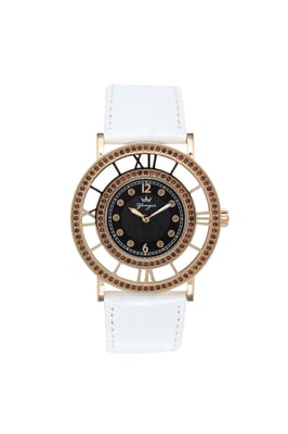 Yonger and Bresson: Watch with White Leather Band