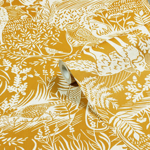 Winter Woods Animal Printed Wallpaper