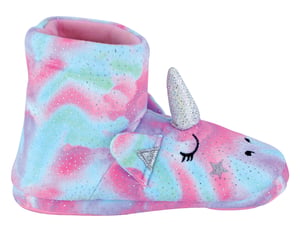 Kids 3D Pink Unicorn Slipper Boots | Rainbow Novelty Booties for Girls - Pink