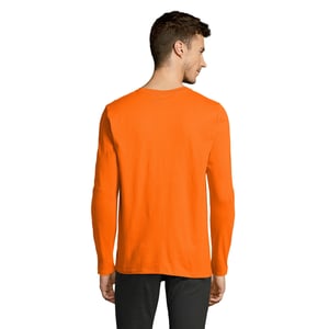 SOLS Heren Imperial Katoenen T-shirt met lange mouwen (Oranje)