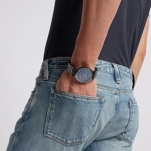 Emporio Armani AR11215 Chronograaf Blauw Wijzerplaat Gunmetal Strap Herenhorloge