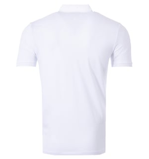 HUGO Logo Patch Sustainable Slim Fit Polo Shirt - White