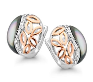 Orphelia 'Unari' Dames 925 Sterling Zilveren Stud Oorbellen - Zilver/Roze ZO-7112