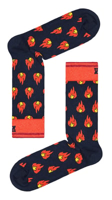 Happy Socks - Novelty Flames Design Socks | Great Gift - Flames