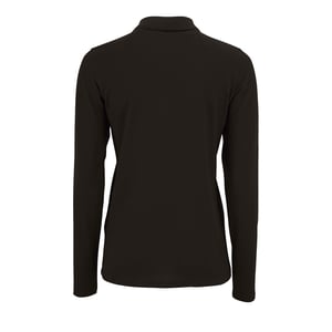 SOLS Womens/Ladies Perfect Long Sleeve Pique Polo Shirt (Black)