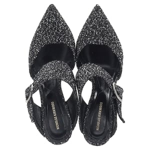Nicholas Kirkwood Bouclé Mules in Black Tweed