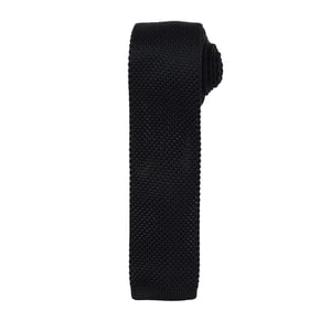 Premier Mens Slim Textured Knit Effect Tie (Pack of 2) (Black)