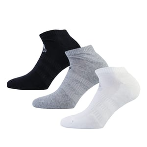Men's adidas 3-Pack Cushioned Low-Cut Socks in Black Grey White