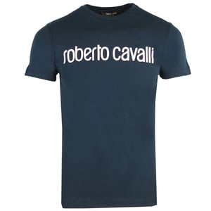 Roberto Cavalli Logo Marinblå T-shirt