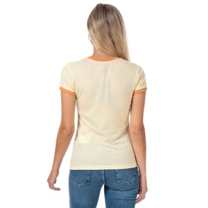 Brave Soul Be Happy T-shirt voor dames, maat 38, oranje-geel