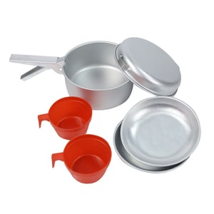 Regatta 2-persoons aluminiumkokenset (Zilver/Rood)