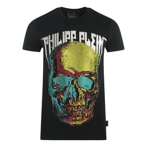Philipp Plein Large Multi Colour Skull Black T-Shirt