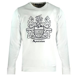 Aquascutum Large Crest Crew Neck Vit Sweatshirt