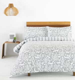 Skandi Woodland Duvet Set Grey