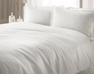 Waffle Duvet Set White