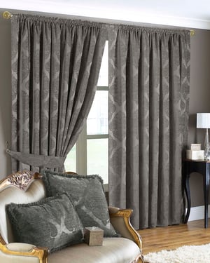 Winchester Diamond Jacquard Eyelet Curtains in Mocha