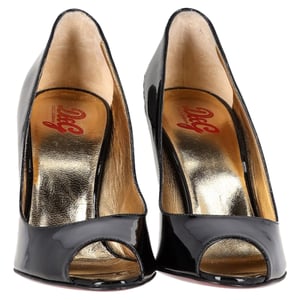 Dolce & Gabbana Peep-Toe Pumps in Zwart Patent Leer