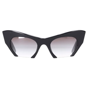 Miu Miu SMU 10OS Semi Rimless Cat Eye Sunglasses in Black Acetate
