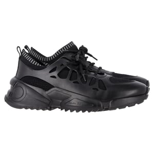 Salvatore Ferragamo Raintop Low-Top Sneakers in Black Mixed-Media