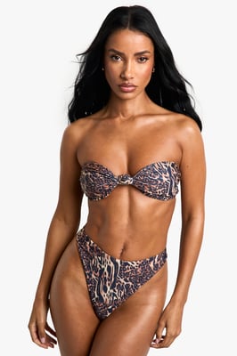 Swimwear Essentials Leopard Bandeau Bikini Top