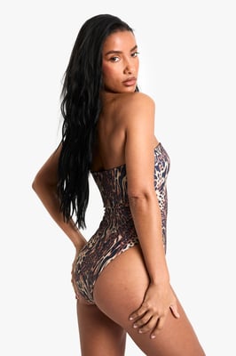 Swimwear Essentials Leopard Bandeau Swimsuit