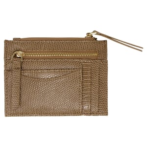Snake Print Card Holder in Brown