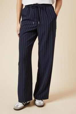 Elasticated Waist Wide Leg Stripe Trouser