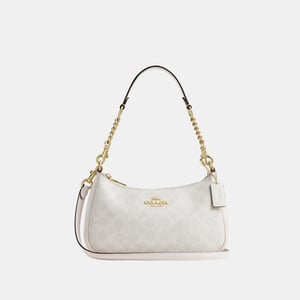 Teri Shoulder Bag in Signature Canvas with Chain Strap