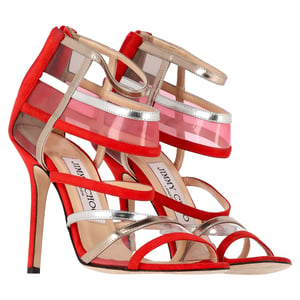 Jimmy Choo Maitai Sandals in Red Suede