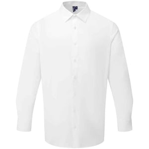Premier Recyclight poplin overhemd met lange mouwen voor heren (Wit)