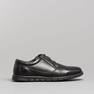 ANGUS Mens Leather Derby Shoes Black