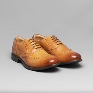 MONTY II Mens Leather Brogue Lace Ups Tan