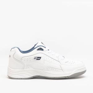 ORLEANS Mens Coated Leather Trainers White