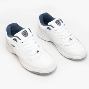 ORLEANS Mens Coated Leather Trainers White