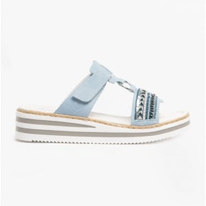 V02M6-10 Ladies Wedge Sandals Blue