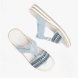V02M6-10 Ladies Wedge Sandals Blue