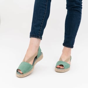 ELLA Ladies Suede Espadrille Sandals Mint