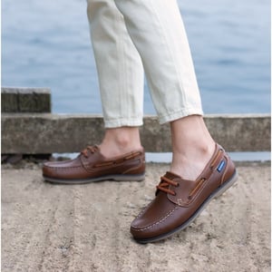 SOPHIE Ladies Leather Deck Shoes Waxy Brown