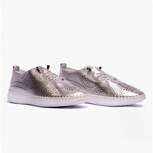 KATYA Ladies Bungee-Lace Trainers Silver